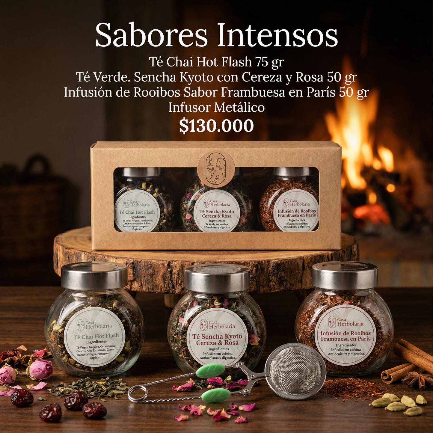 Ritual Sabores Intensos | Kit de 3 Tés + Infusor Metálico