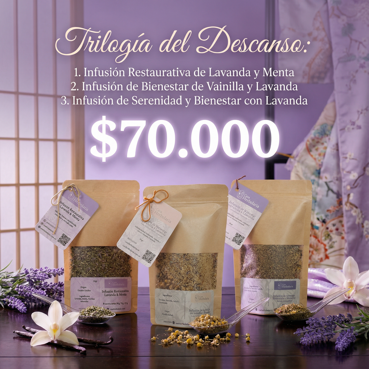 Pack x 3. Infusiones de Lavanda - Trilogía del descanso