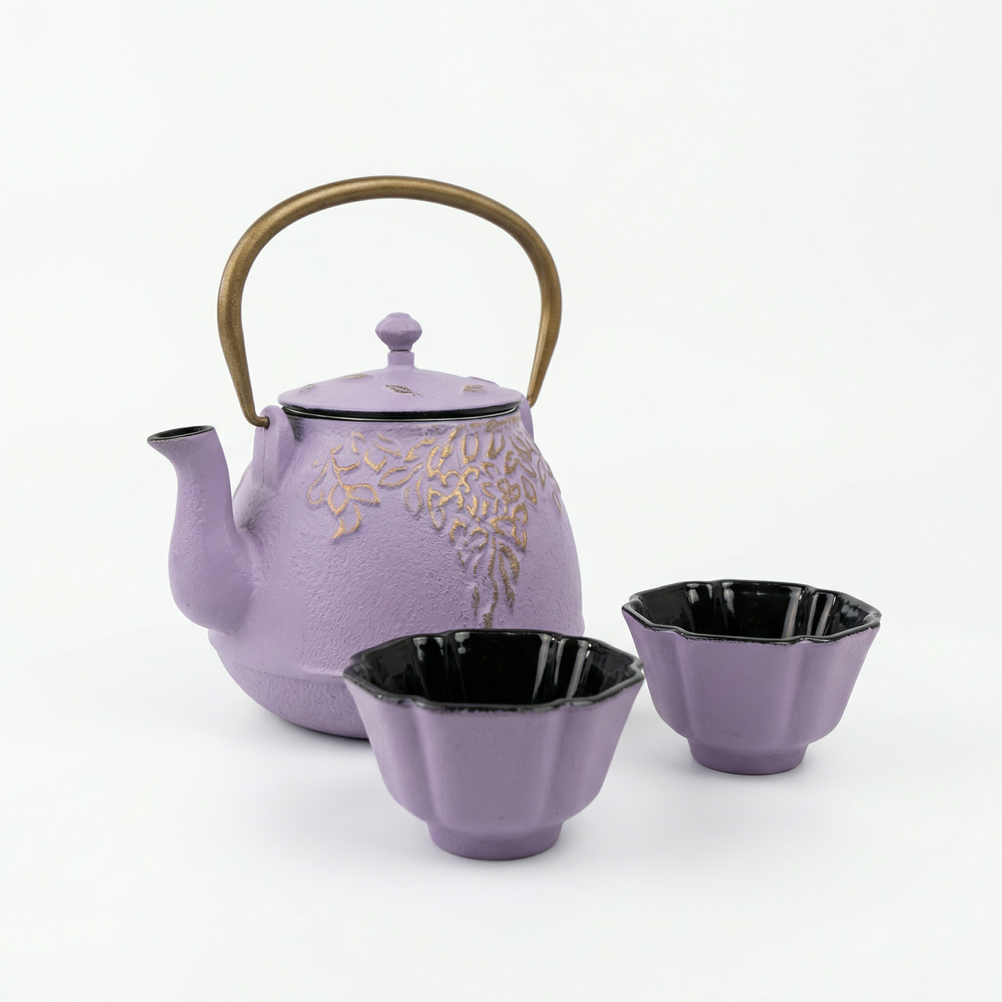 Tetera de Hierro Lila de 900 ml con 2 Pocillos de Hierro + Té Milk Oolong 50 gr