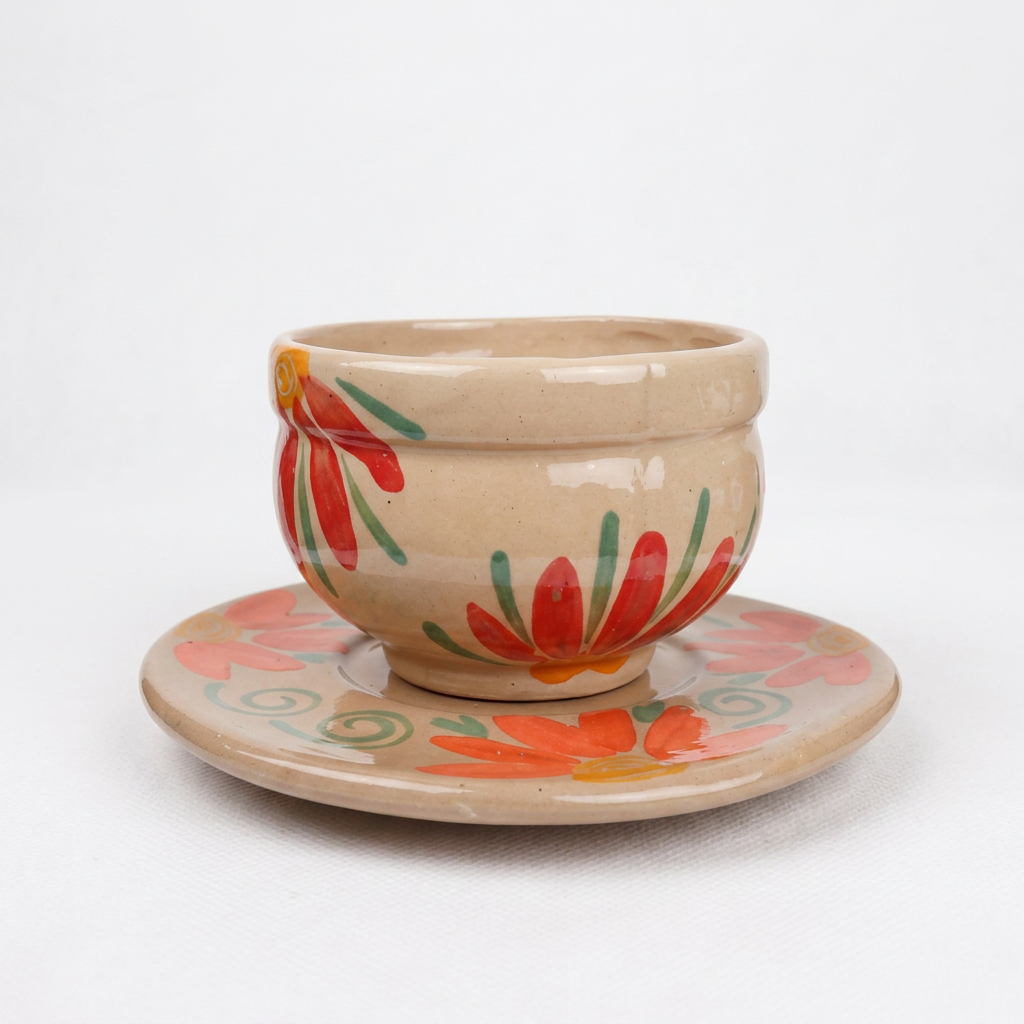 Taza de Cerámica con Plato | 7 Diseños Exclusivos