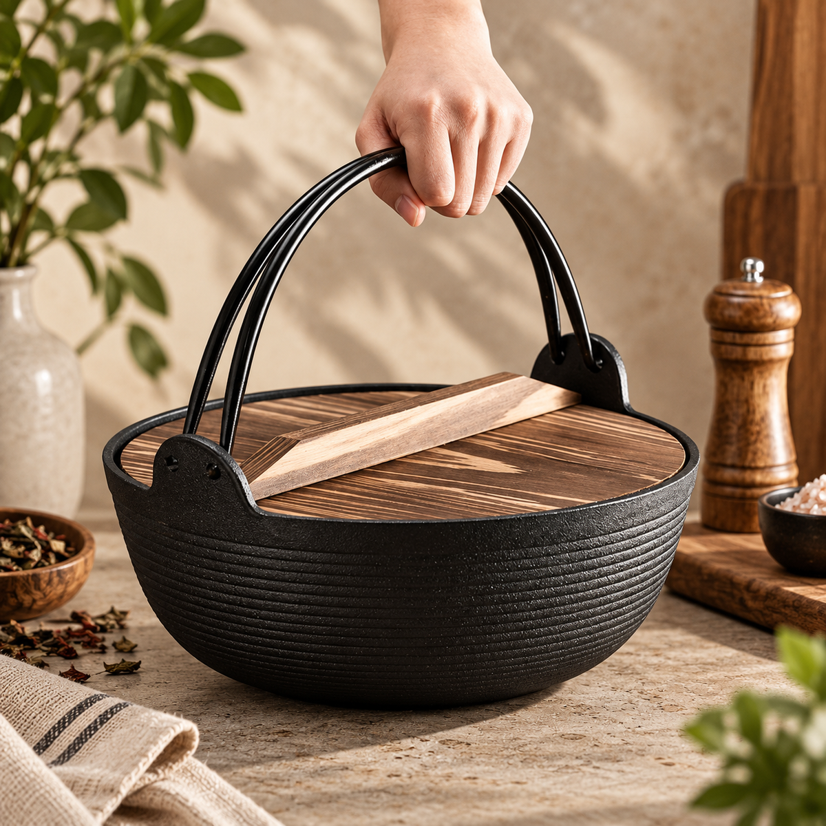Horno de Hierro Fundido Holandés en uso, ritual de cocina | Casa Herbolaria