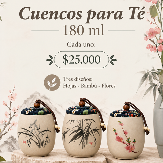Cuencos para té, 3 diseños, 180 ml | Casa Herbolaria