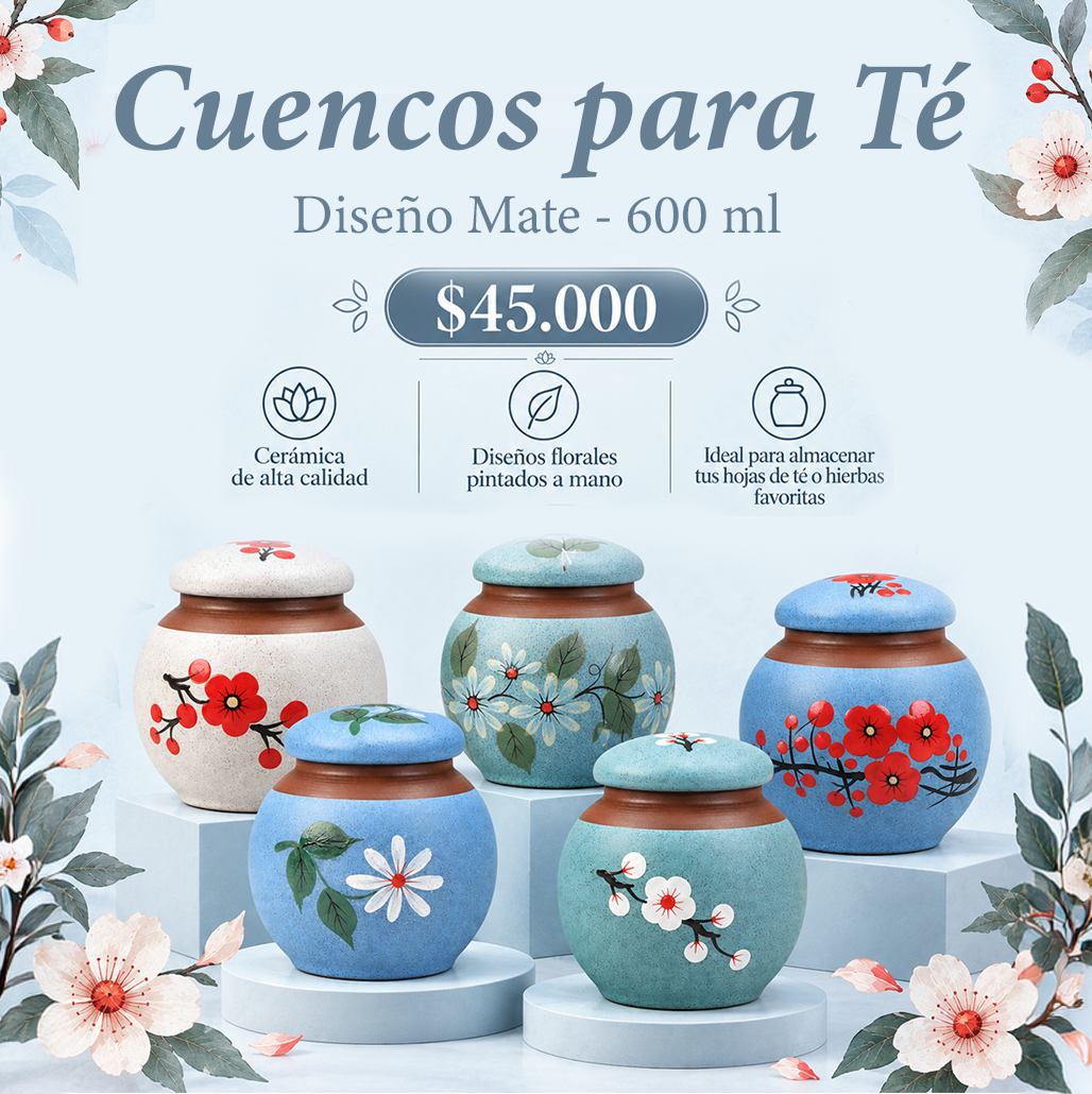 Cuencos par Té Chinos Mate x5 - 600 ml