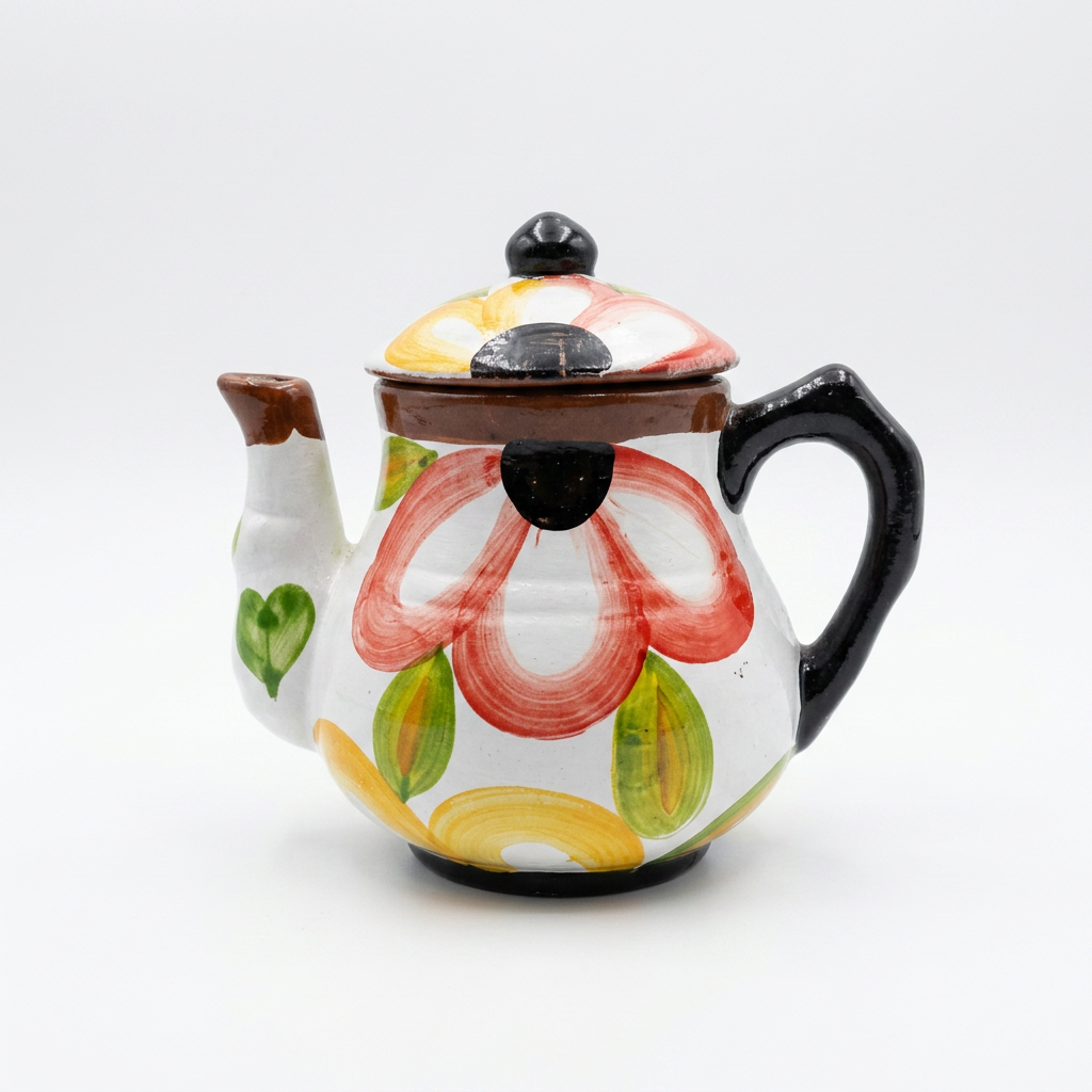 Jarra Cerámica Pintada + Infusor Retráctil + Té Negro Sabor Naranja y Chocolate 50 gr