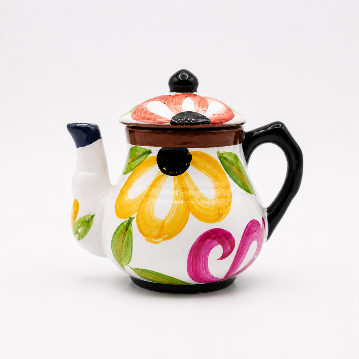 Jarra Cerámica Pintada + Infusor Retráctil + Té Negro Sabor Naranja y Chocolate 50 gr