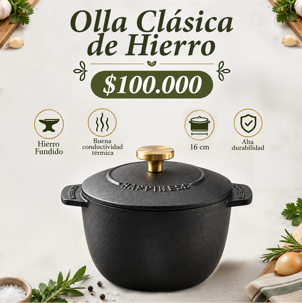 Olla Clásica de Hierro Fundido 16cm | Casa Herbolaria