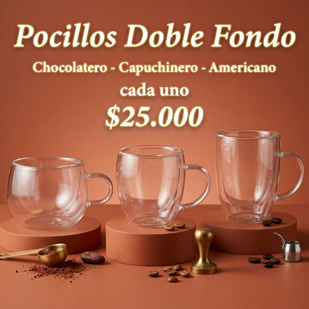 Pocillos Doble Fondo  -Capuchinero - Americano - Chocolatero