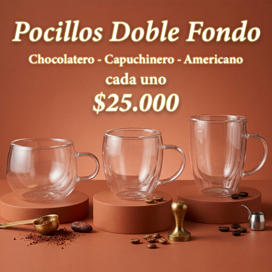 Pocillos Doble Fondo  -Capuchinero - Americano - Chocolatero