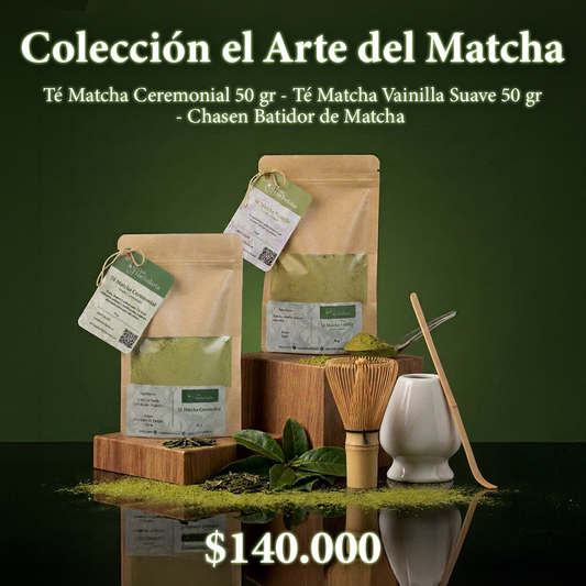 Set el Arte del Matcha Suave Vainilla 50gr  + Ceremonial 50gr  + Chasen Batidor