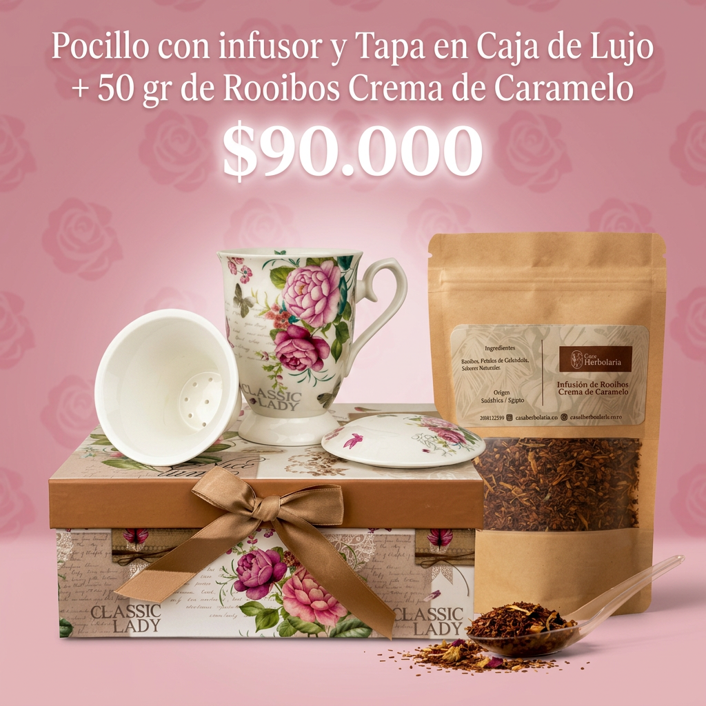 Set Pocillo de Cerámica con Infusor y Tapa. Caja de Lujo (Copia)