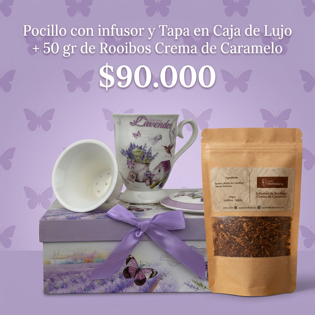 Set Pocillo de Cerámica con Infusor y Tapa. Caja de Lujo (Copia)