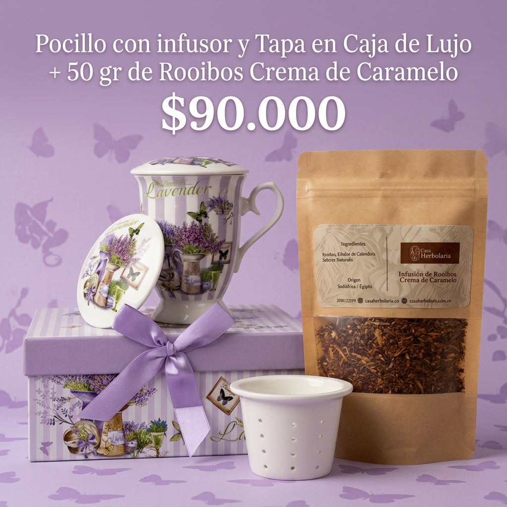 Set Pocillo de Cerámica con Infusor y Tapa. Caja de Lujo (Copia)