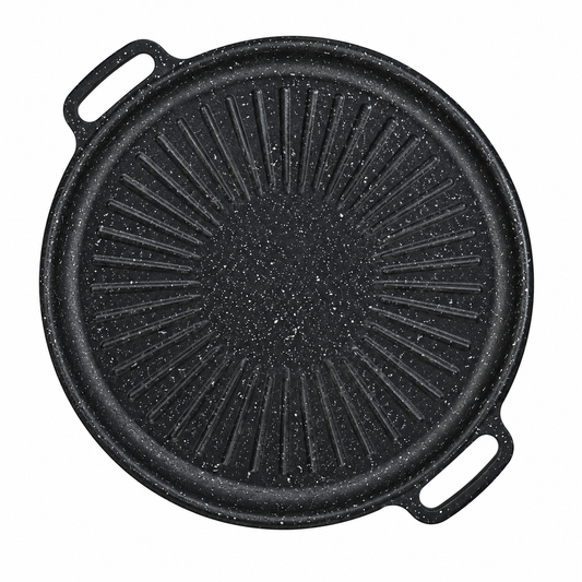 Sartén de Aluminio para Barbacoa, vista superior con superficie acanalada | Casa Herbolaria