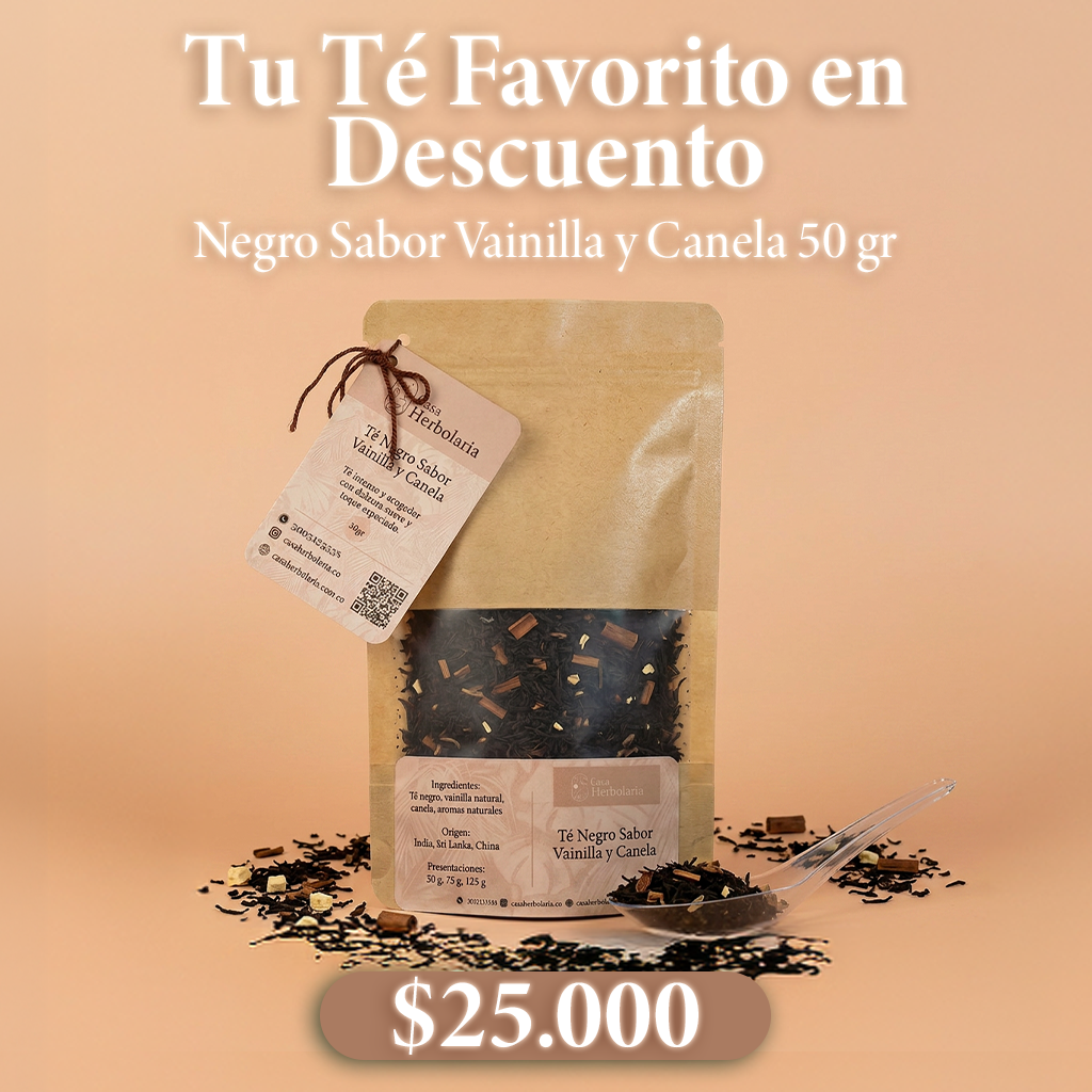 Té Negro Sabor Vainilla y Canela