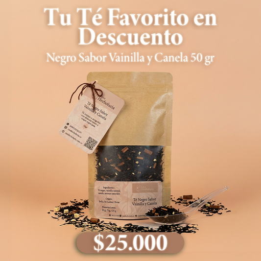 Té Negro Sabor Vainilla y Canela