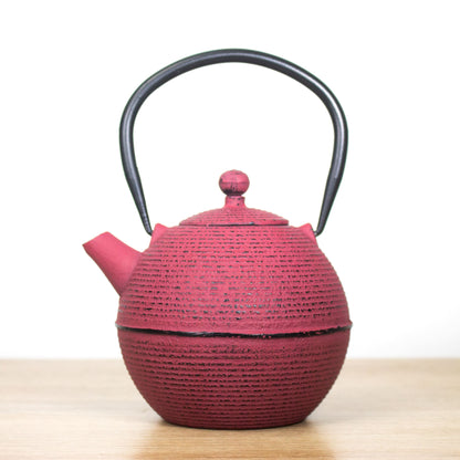 Leyenda de Hierro: Tetera de Hierro Roja Estilo Japonés 700ml  - Tetera de Hierro Azul 800 ml Relieve