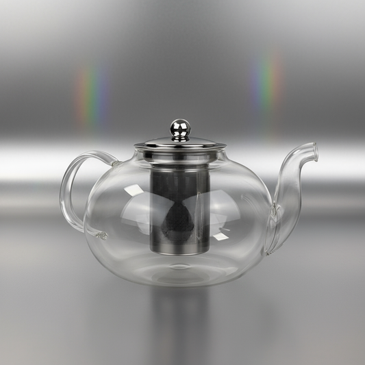 Tetera de Vidrio 1.2 L con Infusor de Acero Inoxidable
