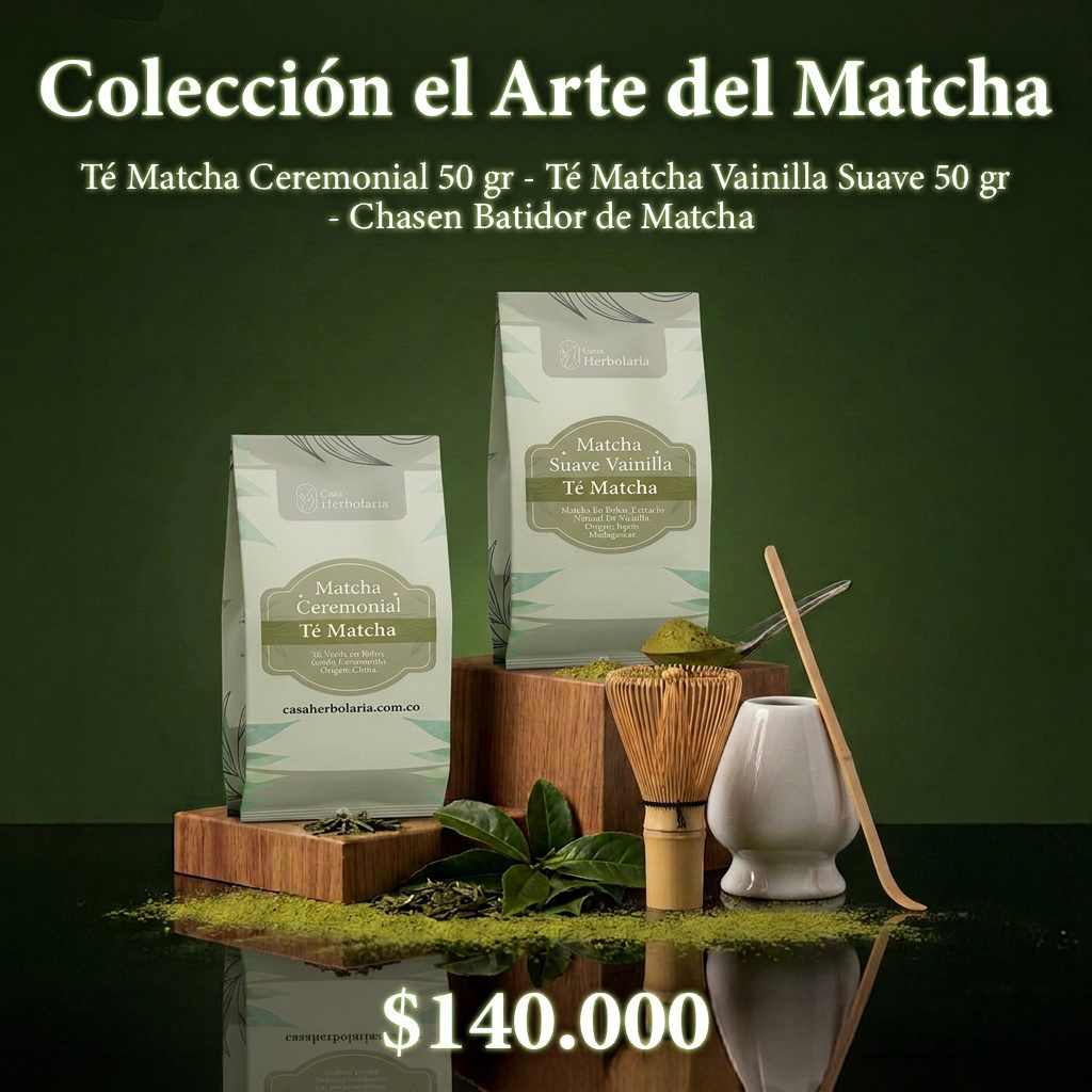 Set el Arte del Matcha Suave Vainilla 50gr  + Ceremonial 50gr  + Chasen Batidor