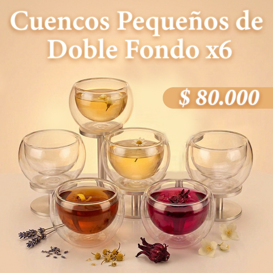 Juego de 6 Cuencos Pequeños de Doble Fondo