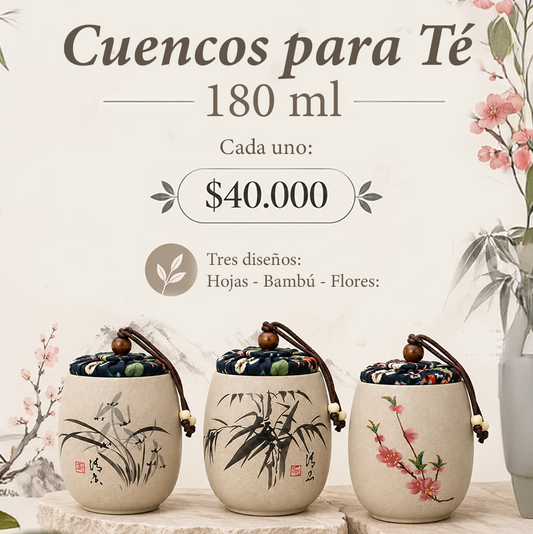 Cuencos para Té. 3 Diseños - 180 ml