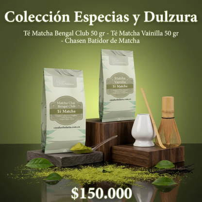Set Matcha Bengal Club 50 gr + Matcha Vainilla 50 gr + Chasen Batidor