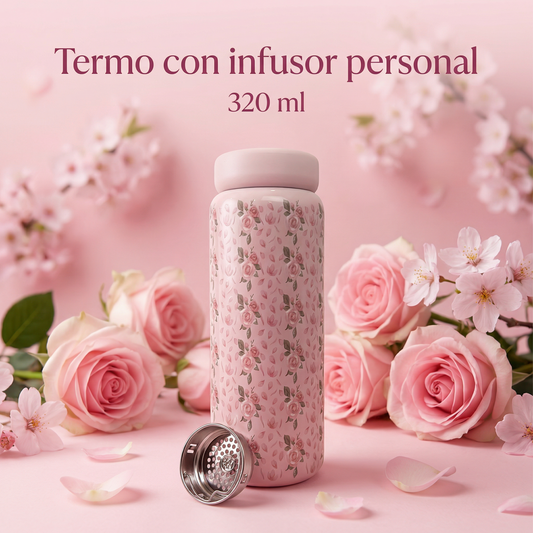 Termo con Infusor Personal - 320 ml - Estampado Floral