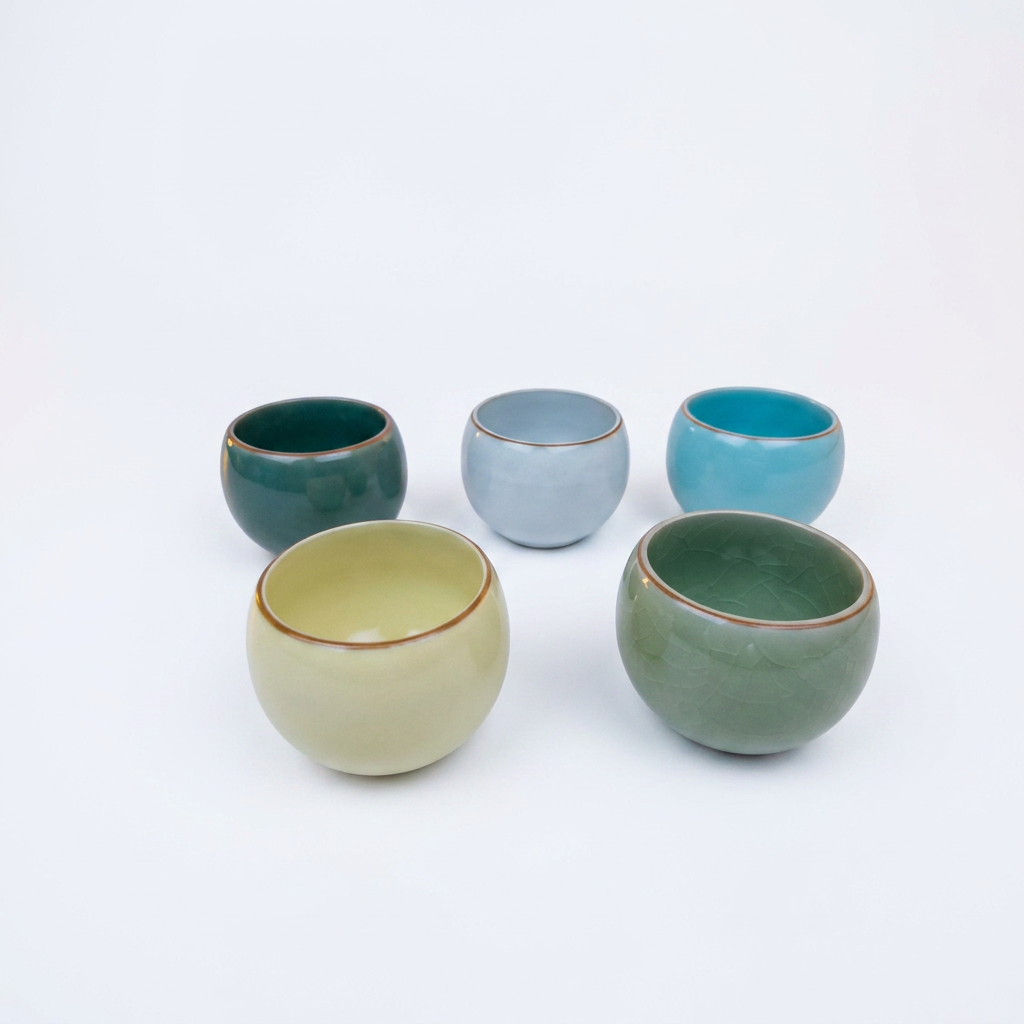 Juego de Tazas para Té x  5 colores pastel