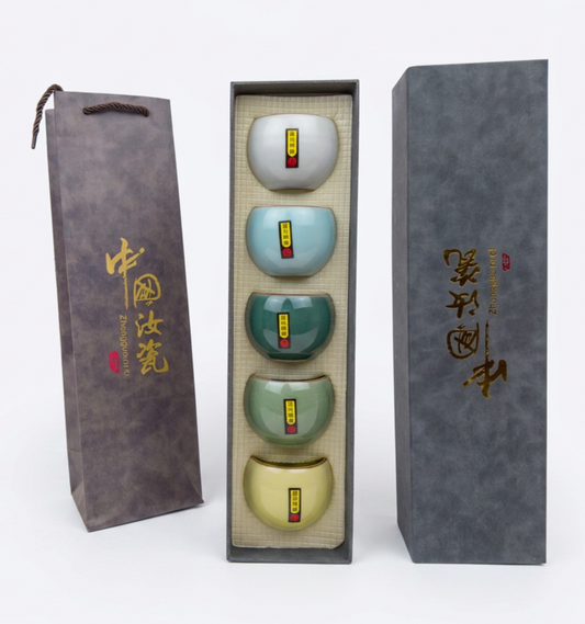 Juego de Tazas para Té x  5 colores pastel