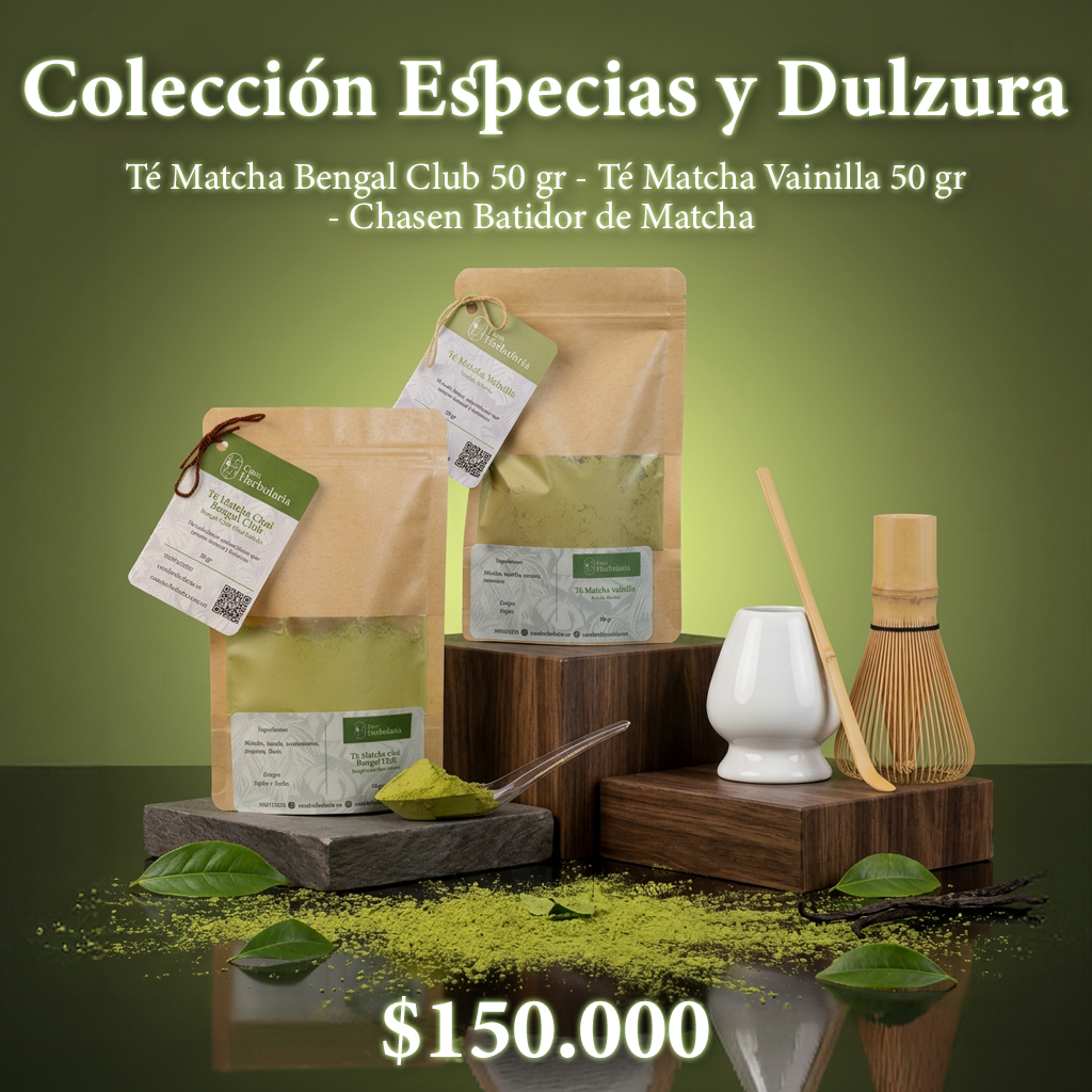 Set Matcha Bengal Club 50 gr + Matcha Vainilla 50 gr + Chasen Batidor