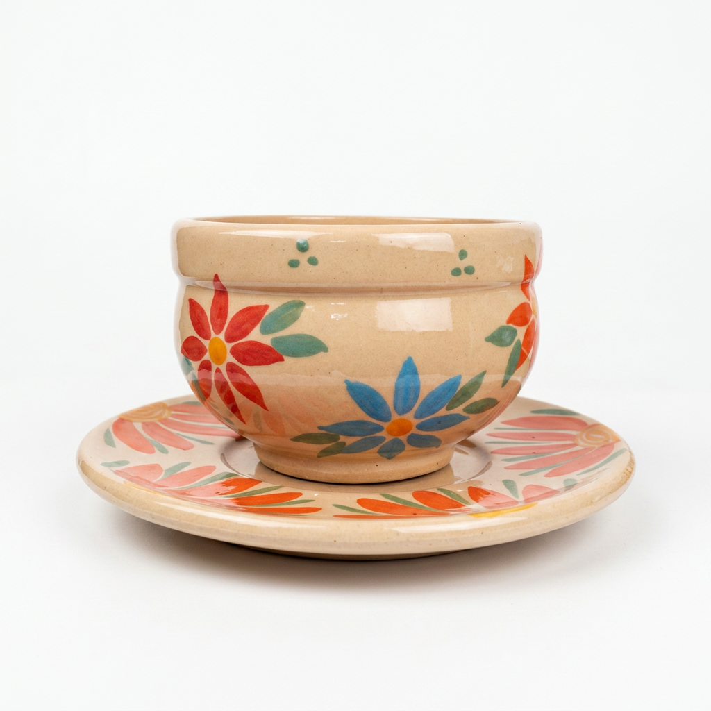 Taza de Cerámica con Plato | 7 Diseños Exclusivos