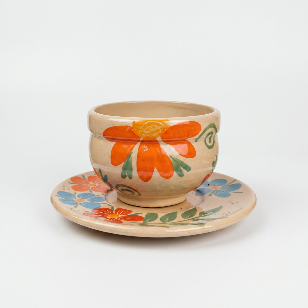 Taza de Cerámica con Plato | 7 Diseños Exclusivos
