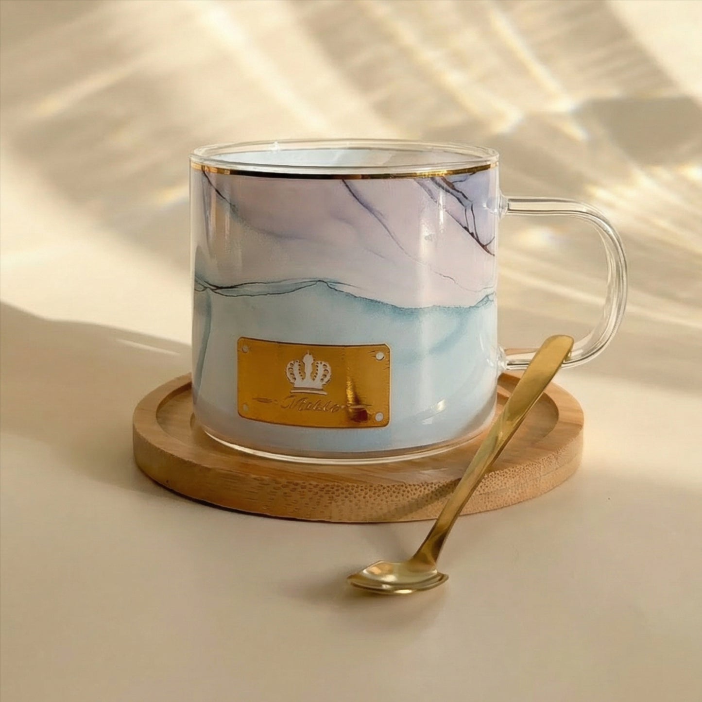 Kit de Pocillo con Base de Madera, Infusor Metálico y 50 gr de Infusión de Rooibos Crema de Caramelo