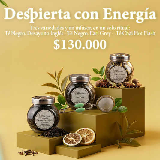 Ritual. Despierta con energía. Kit de 3 Tés + Infusor Metálico