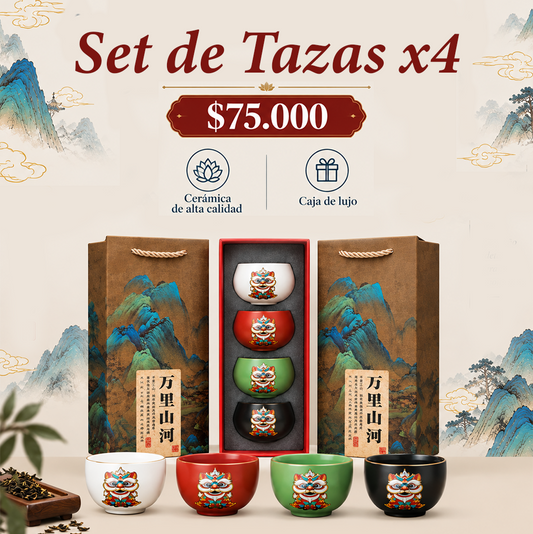 Cuencos para té x4, set de tazas | Casa Herbolaria