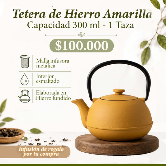 Tetera de Hierro Amarilla 300 ml