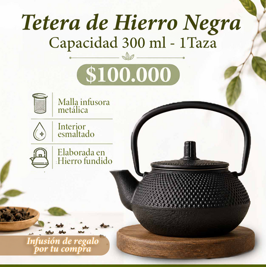 Tetera de Hierro Negra Premium - 300 ml