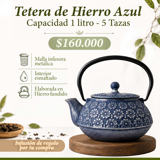 Tetera de Hierro Azul 1 Litro