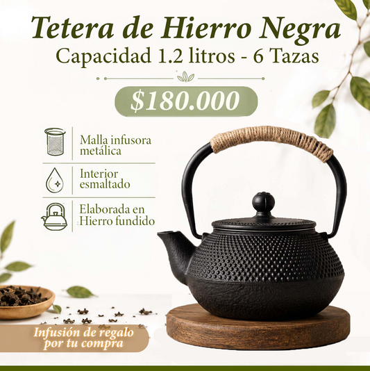 Tetera de Hierro Negra 1.2 L