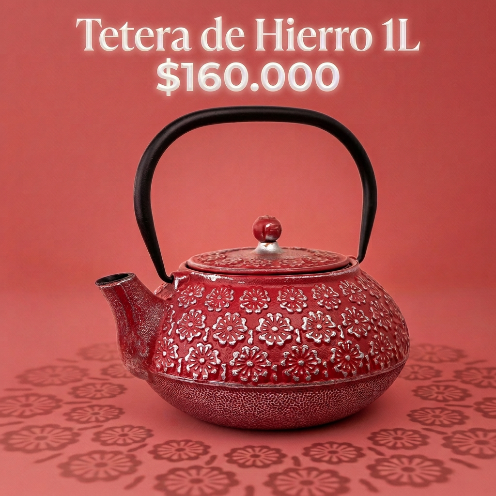 Tetera de Hierro Roja 1 Litro