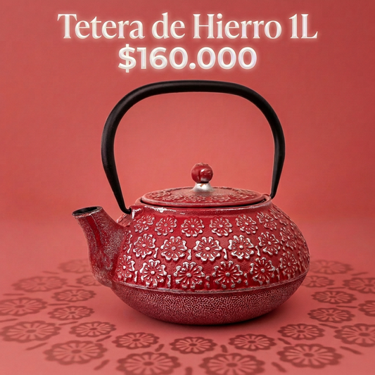 Tetera de Hierro Roja 1 Litro