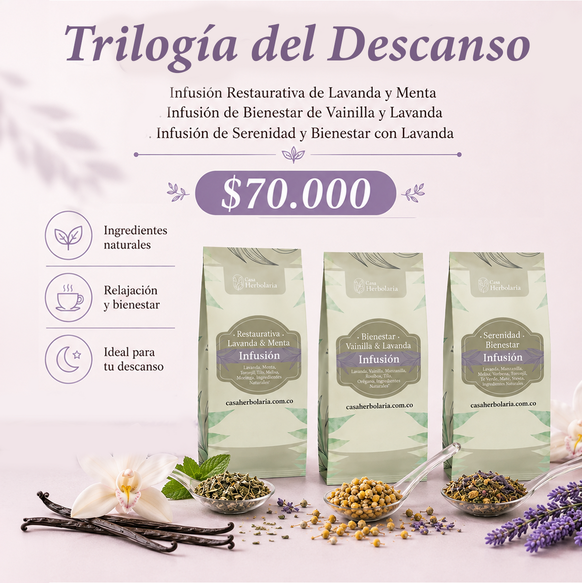 Pack x 3. Infusiones de Lavanda - Trilogía del descanso