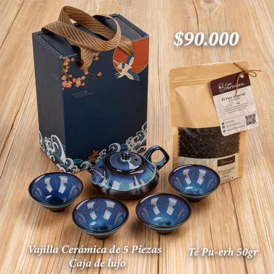 Vajilla Cerámica. 5 Piezas + Caja de Lujo