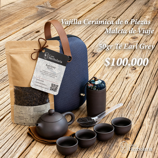 Vajilla Cerámica. 6 Piezas + Maleta de viaje